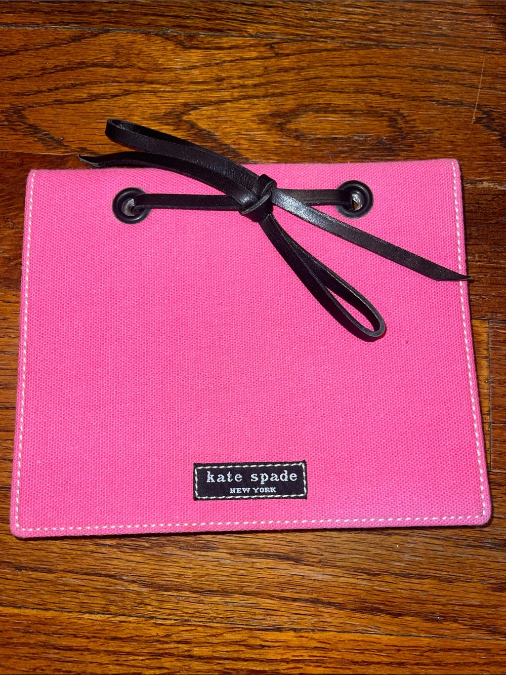kate spade Pink Canvas Photo Album with Black Bow
